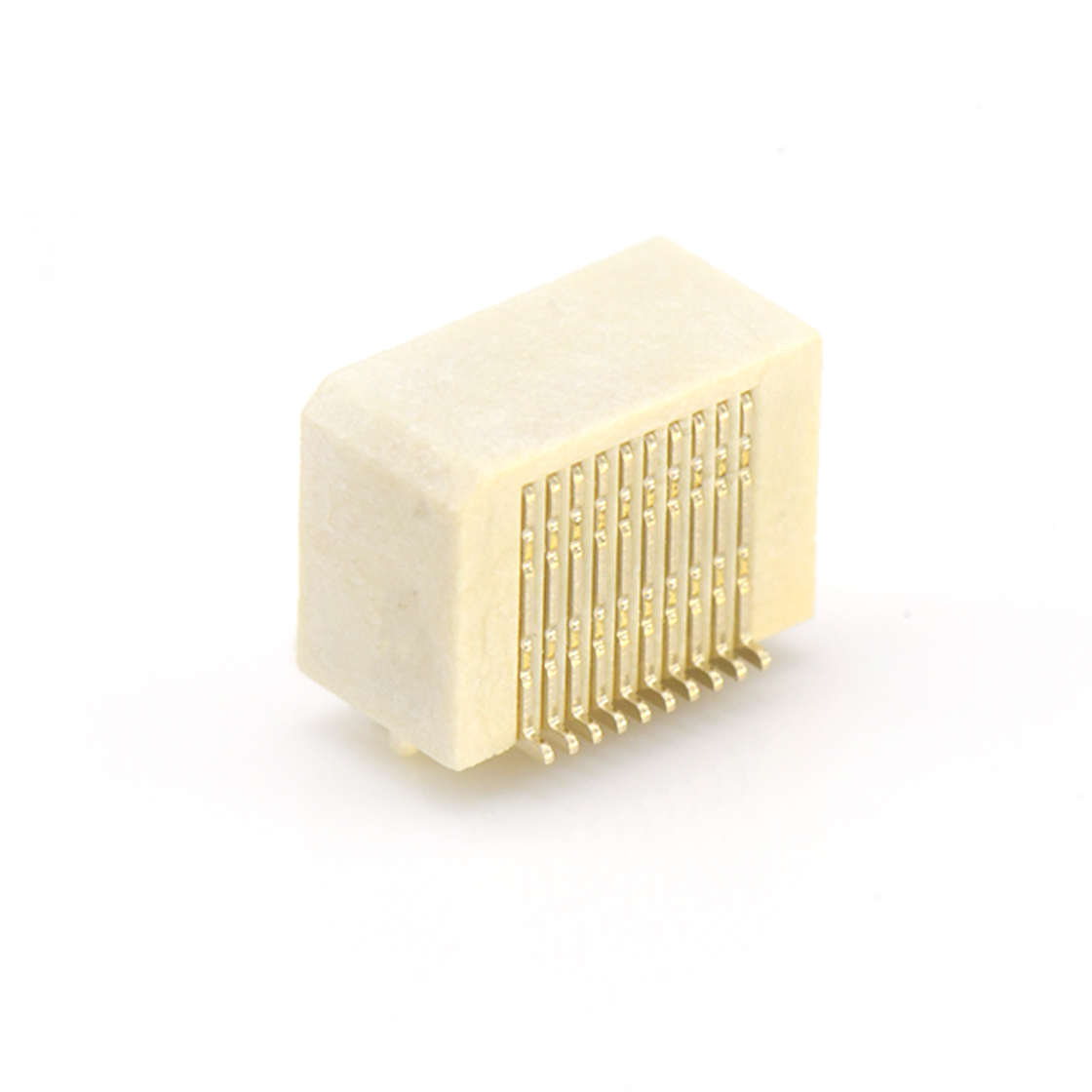 Board to Board Pitch 0.5 单槽 H5.4双排SMT型侧插母座 2*10Pin 米黄色 镀全金G/F